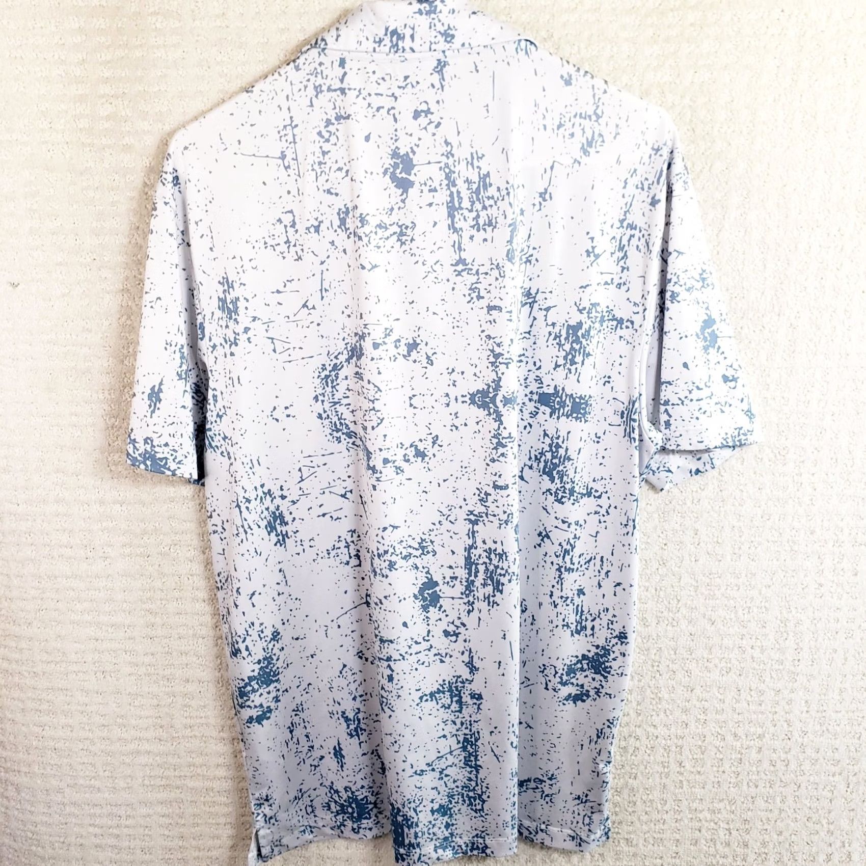 Vintage YATTA Men’s Golf Polo Shirt Water Splash White Blue Stretch UPF 40 XS? Wait Size US XL / EU 56 / 4 - 7 Thumbnail