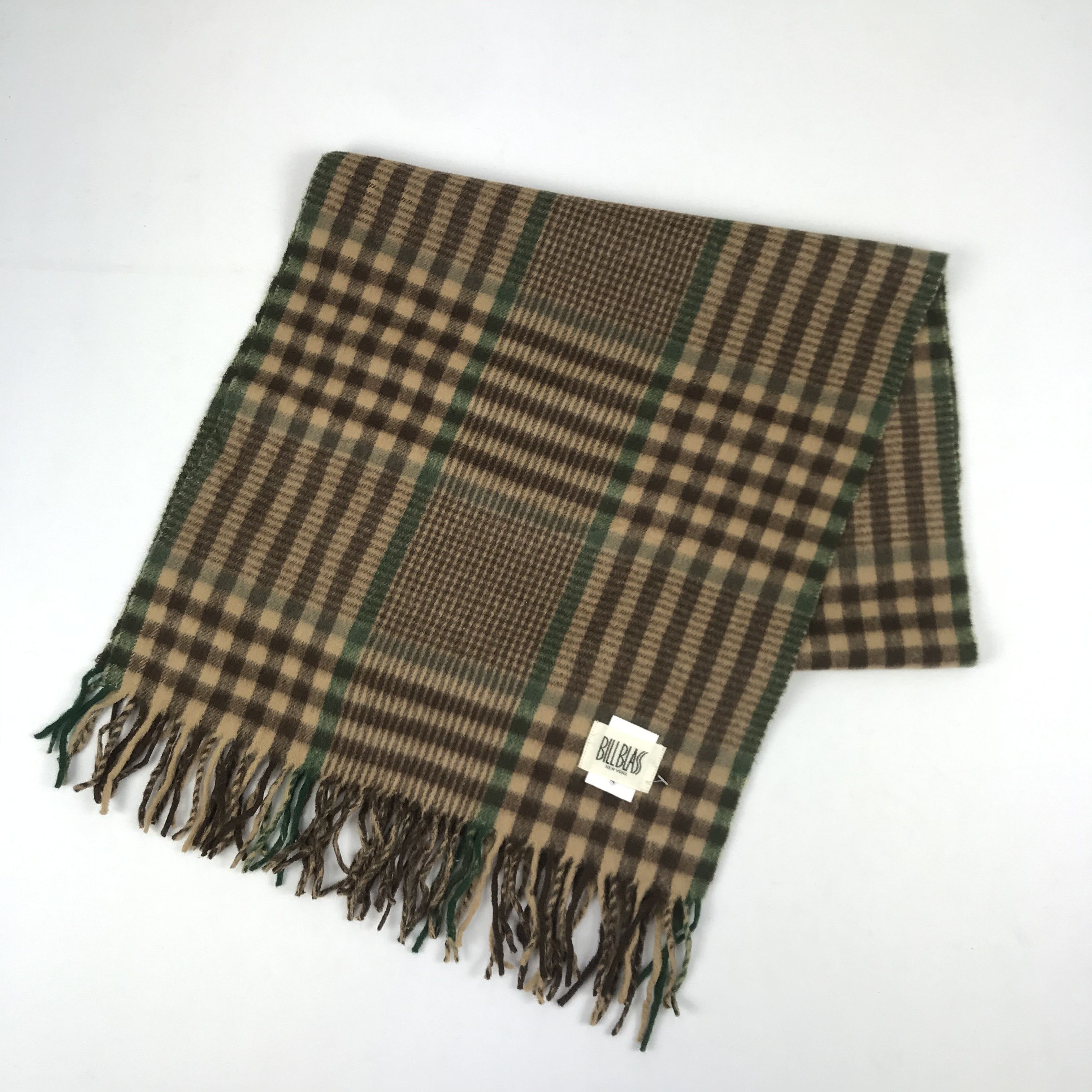 Bill Blass Vintage Bill Blass Scarf Muffler Wool Tartan Plaid Scarves Size ONE SIZE - 3 Thumbnail