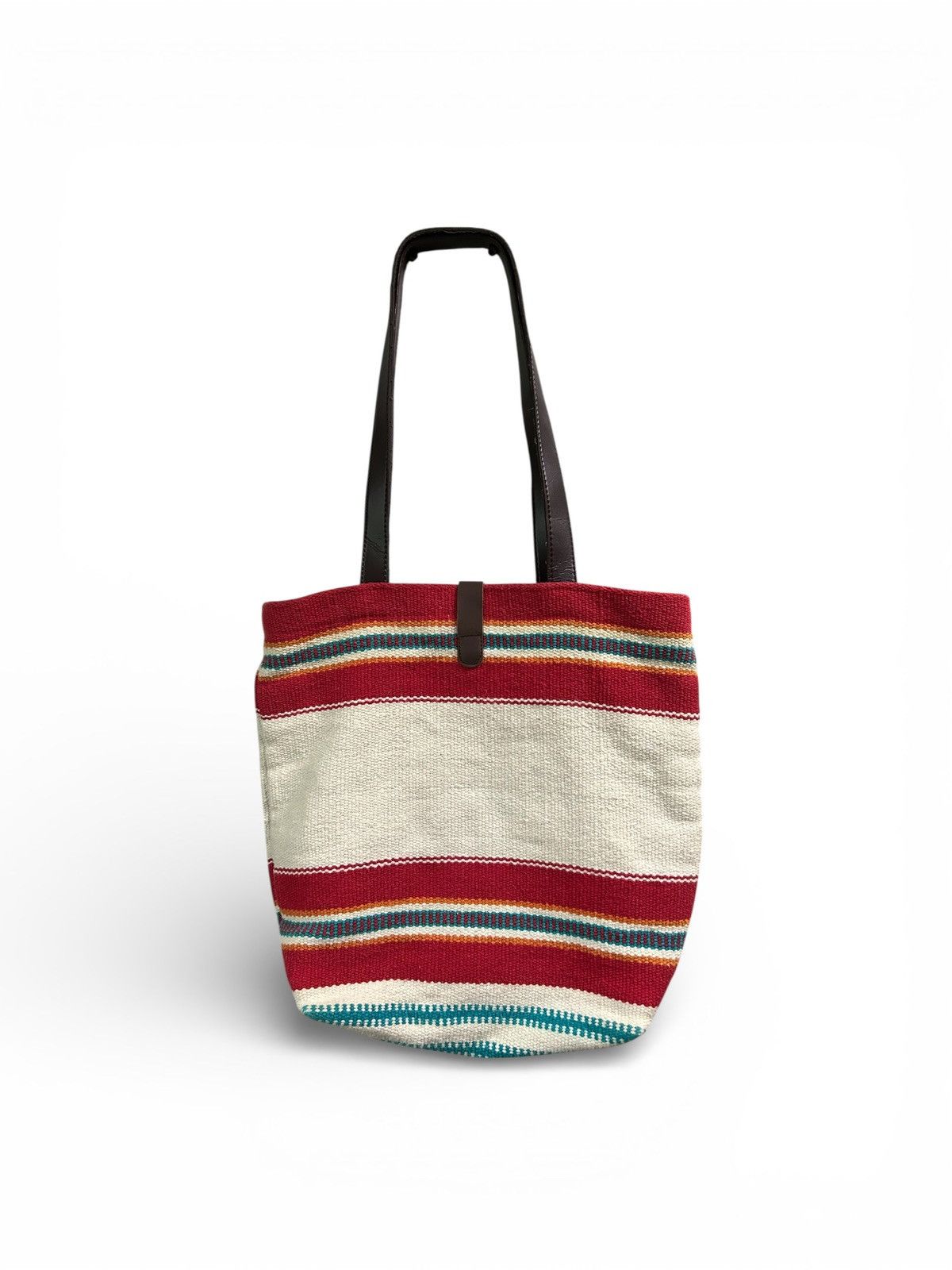 Japanese Brand Amina Collection Hand Woven Rug Southwestern Tote Bag Size ONE SIZE - 6 Thumbnail