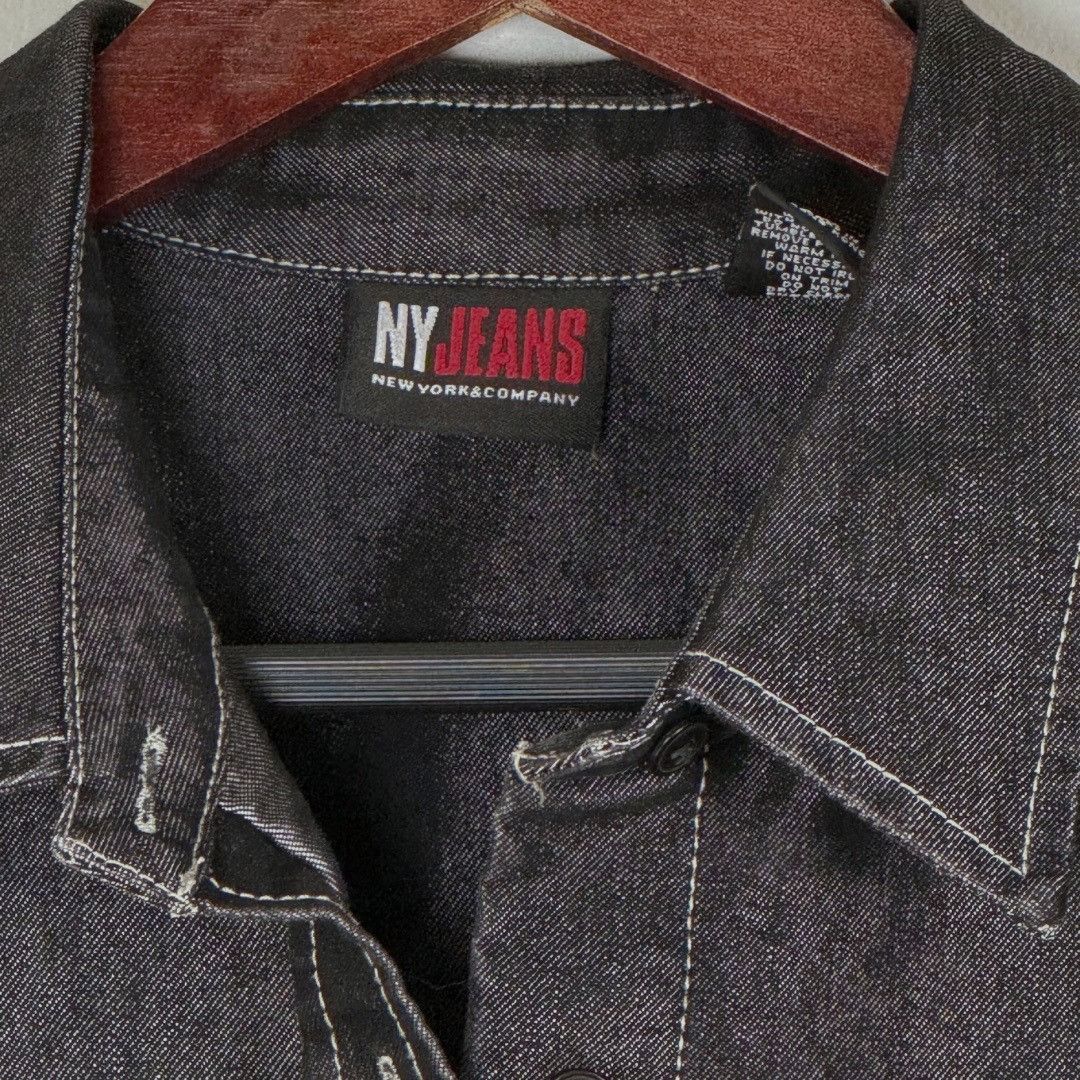 Other Vintage 90s Western Rancher Black Denim Jacket Shirt NY Jean Size L / US 10 / IT 46 - 2 Thumbnail