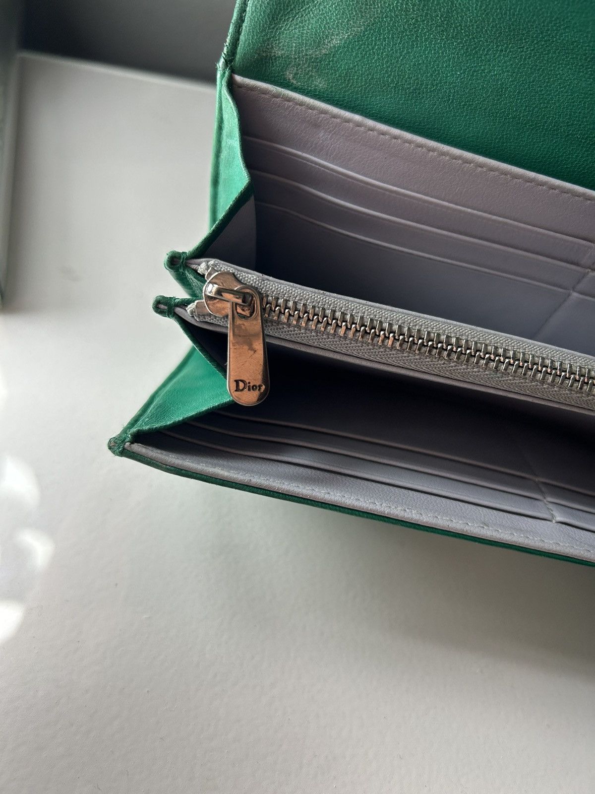 Dior Christian Dior Miss Dior Green Quilted Leather Wallet Size ONE SIZE - 9 Thumbnail