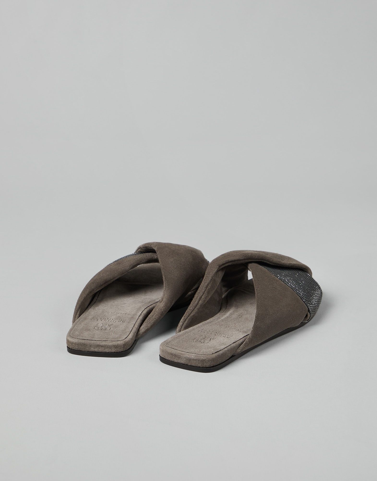 Brunello Cucinelli o1w1db10825 Slippers in Dark Grey Size US 5 / IT 35 - 2 Thumbnail