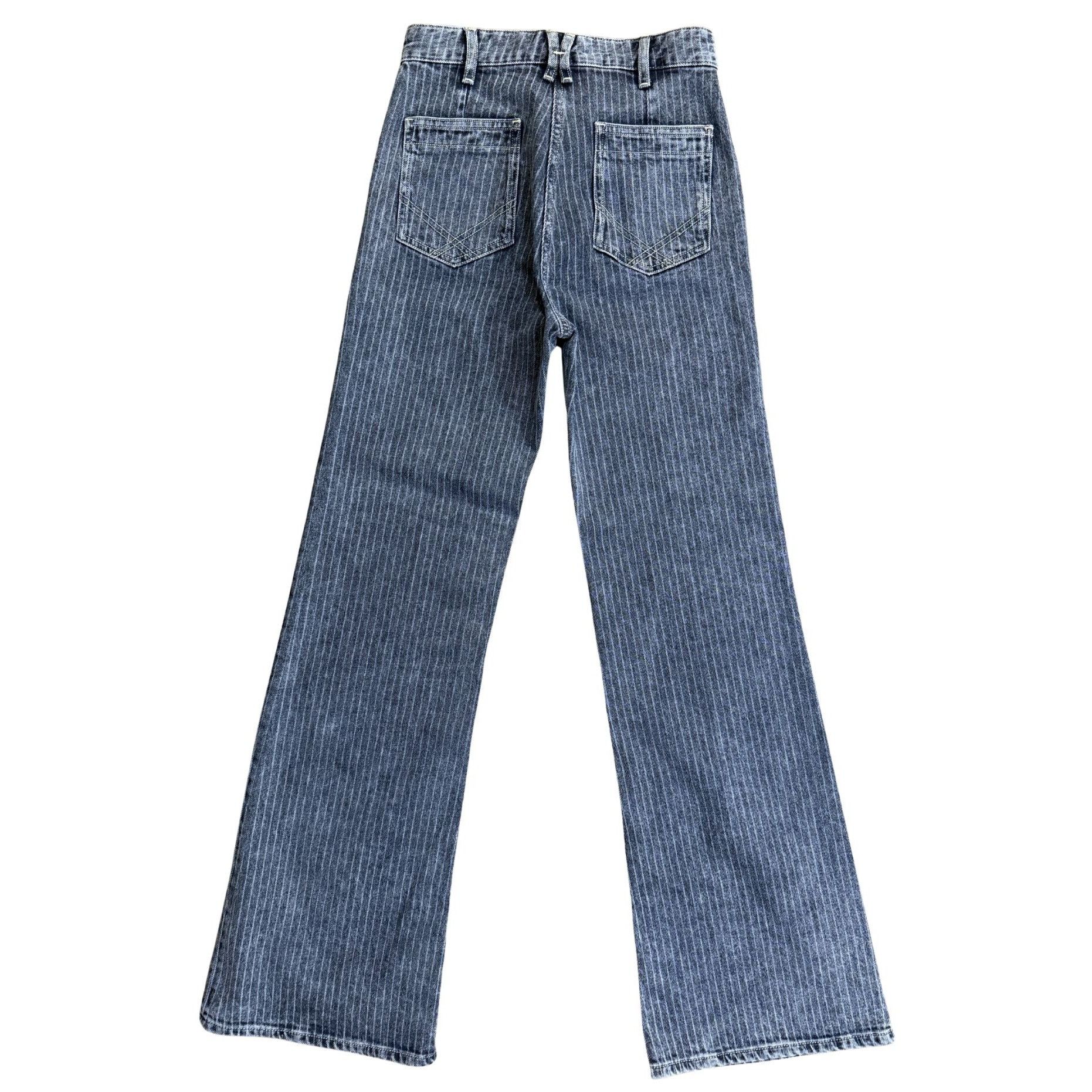 Gerard Darel Gerard Darel Anna Striped Black Flared Jeans Denim EUC $325 Size 25" / US 0 / IT 36 - 5 Thumbnail