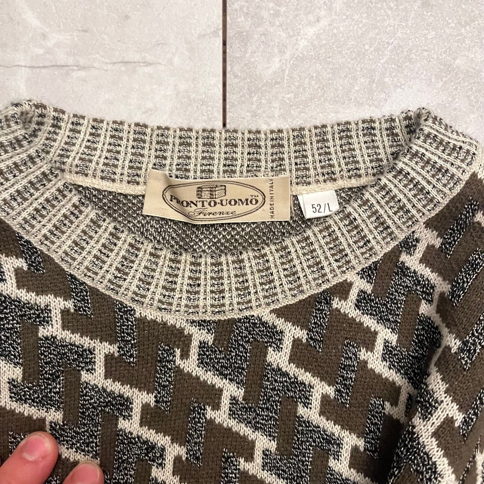 Pronto Uomo Vintage Pronto Uomo ] Knit Sweater – Made in Italy – 52 / L Size US L / EU 52-54 / 3 - 5 Thumbnail
