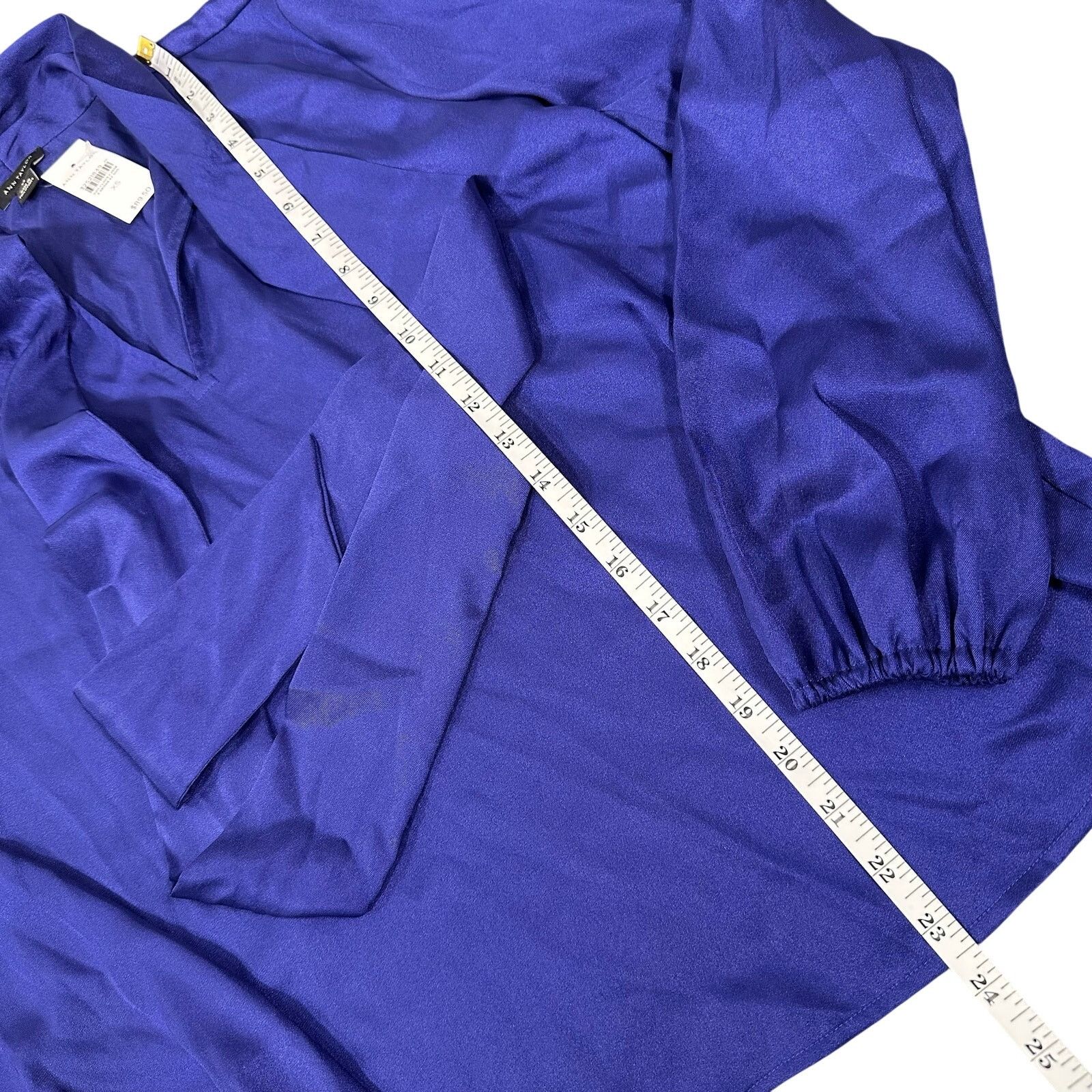 Ann Taylor Ann Taylor Women's Bow Neck Satin Blouse Top Size XS Size XS / US 0-2 / IT 36-38 - 4 Thumbnail