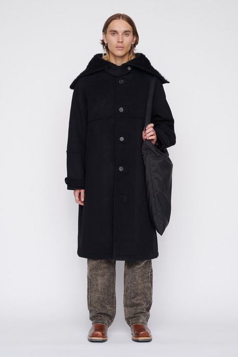 Our Legacy AW21 Black Felt Wool Flight Duffle Coat 46 M4211DB BNWT