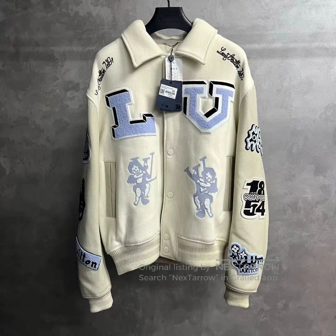 Louis Vuitton Louis Vuitton White Patchwork Leather Bomber Jacket. Size US L / EU 52-54 / 3 - 1 Thumbnail