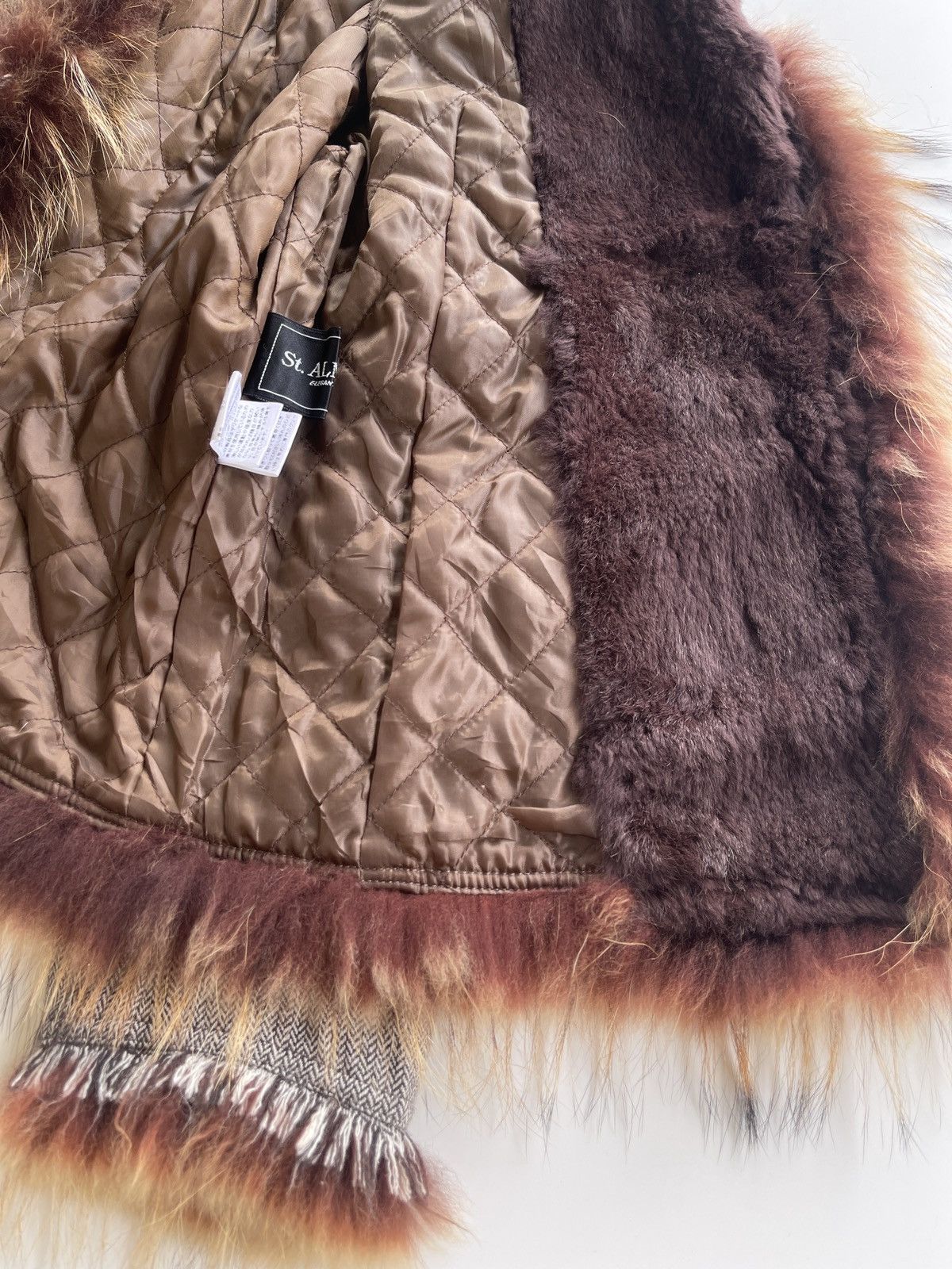 Japanese Brand Vintage St.Almeida Real Rabbit Fur Raccoon Luxury Coat Size M / US 6-8 / IT 42-44 - 16 Thumbnail
