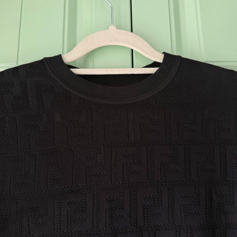 Fendi Fendi size 38 Black Logo Pattern Knitted Short Sleeve Size US XXS / EU 40 - 6 Thumbnail