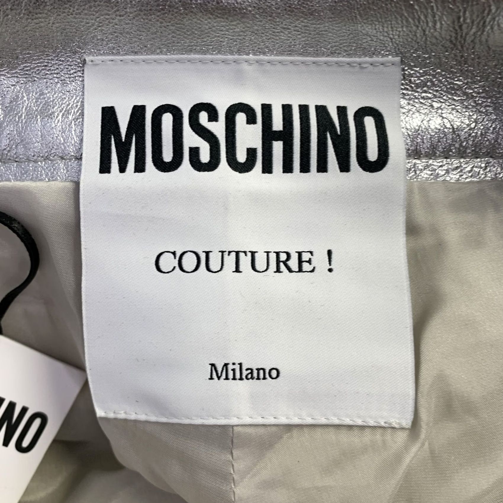 Moschino MOSCHINO Size 2 Metallic Silver Leather Jean Cut Casual Pants WOMEN Size 26" / US 2 / IT 38 - 3 Thumbnail