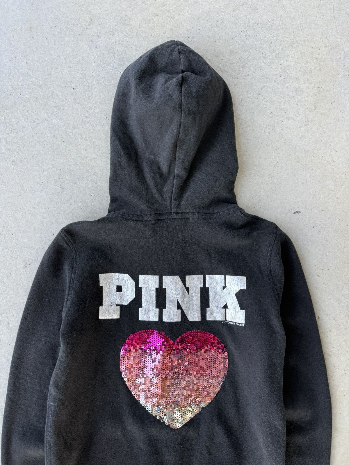 Victoria's Secret Vintage 00s Black Victorias Secret Pink Zip Up Hoodie Size XS / US 0-2 / IT 36-38 - 3 Thumbnail