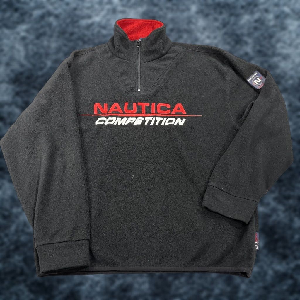 Nautica VINTAGE Nautica Jacket Mens XL Black 1/4 Zip Fleece Made USA 90s Size US XL / EU 56 / 4 - 1 Thumbnail
