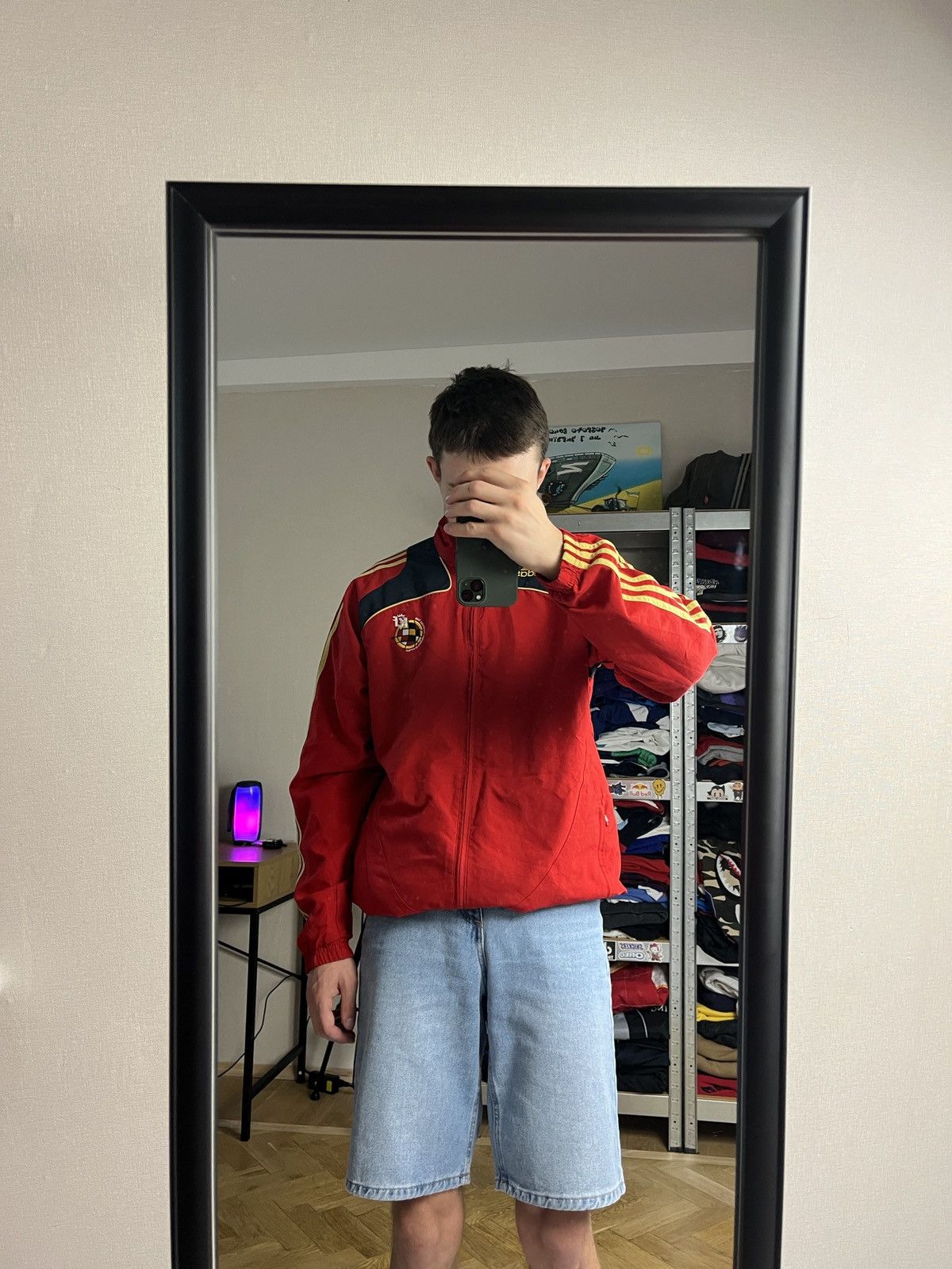 Adidas × Vintage Adidas 2000s Vintage RFEF Spain Football Nylon Track Jacket Size US L / EU 52-54 / 3 - 2 Thumbnail