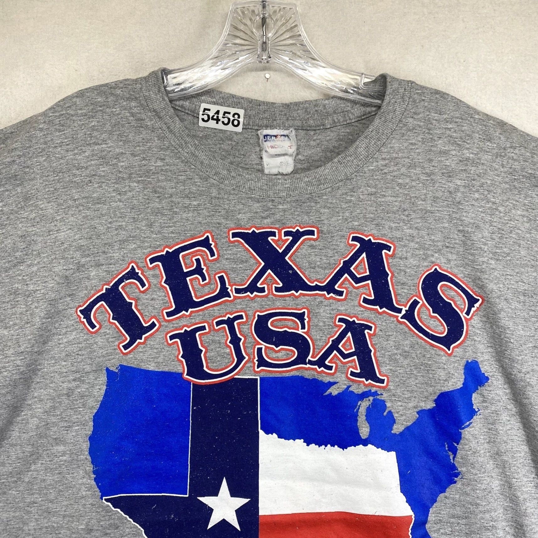 Jerzees Texas Graphic T-Shirt Large Gray "Our Pride Is Bigger Than Y’all's" JERZEES Mens Size US L / EU 52-54 / 3 - 4 Thumbnail