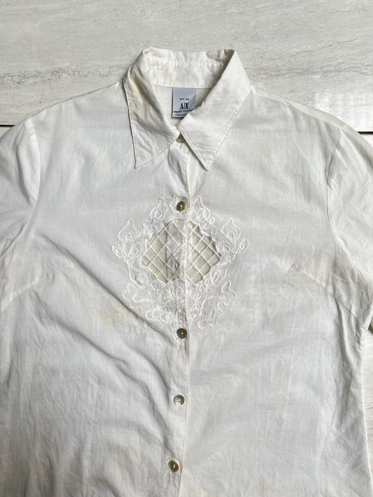 Armani Exchange Armani Exchange Trademark White Shirt Size US XS / EU 42 / 0 - 3 Thumbnail