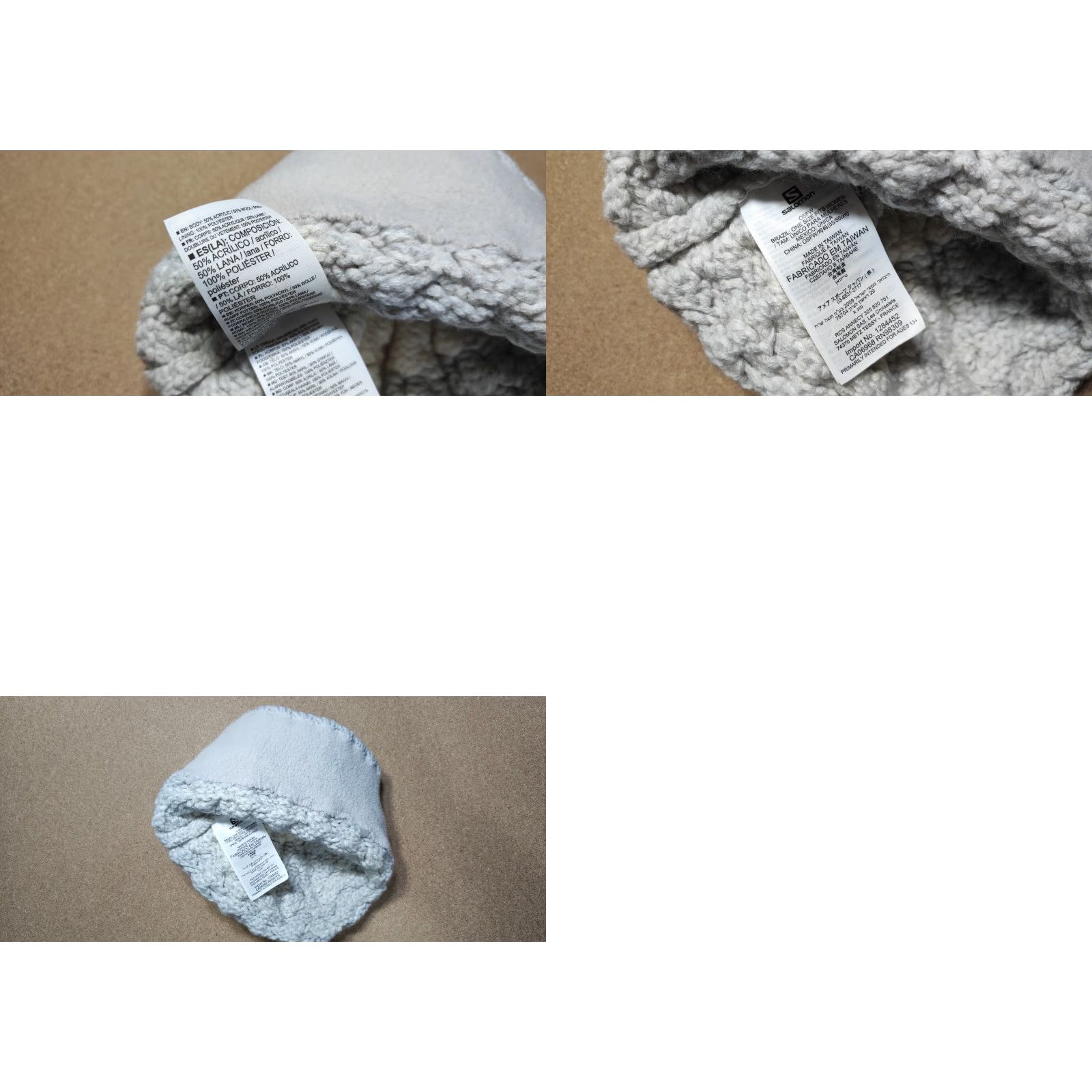 Salomon Salomon Beanie Hat Unisex Adults M Gray Lined Thermal Pom Pom Wool Knit Size ONE SIZE - 8 Thumbnail