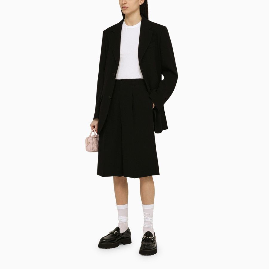 AMI o1d2blof0724 Wool Shorts in Black Size 26" / US 2 / IT 38 - 2 Thumbnail