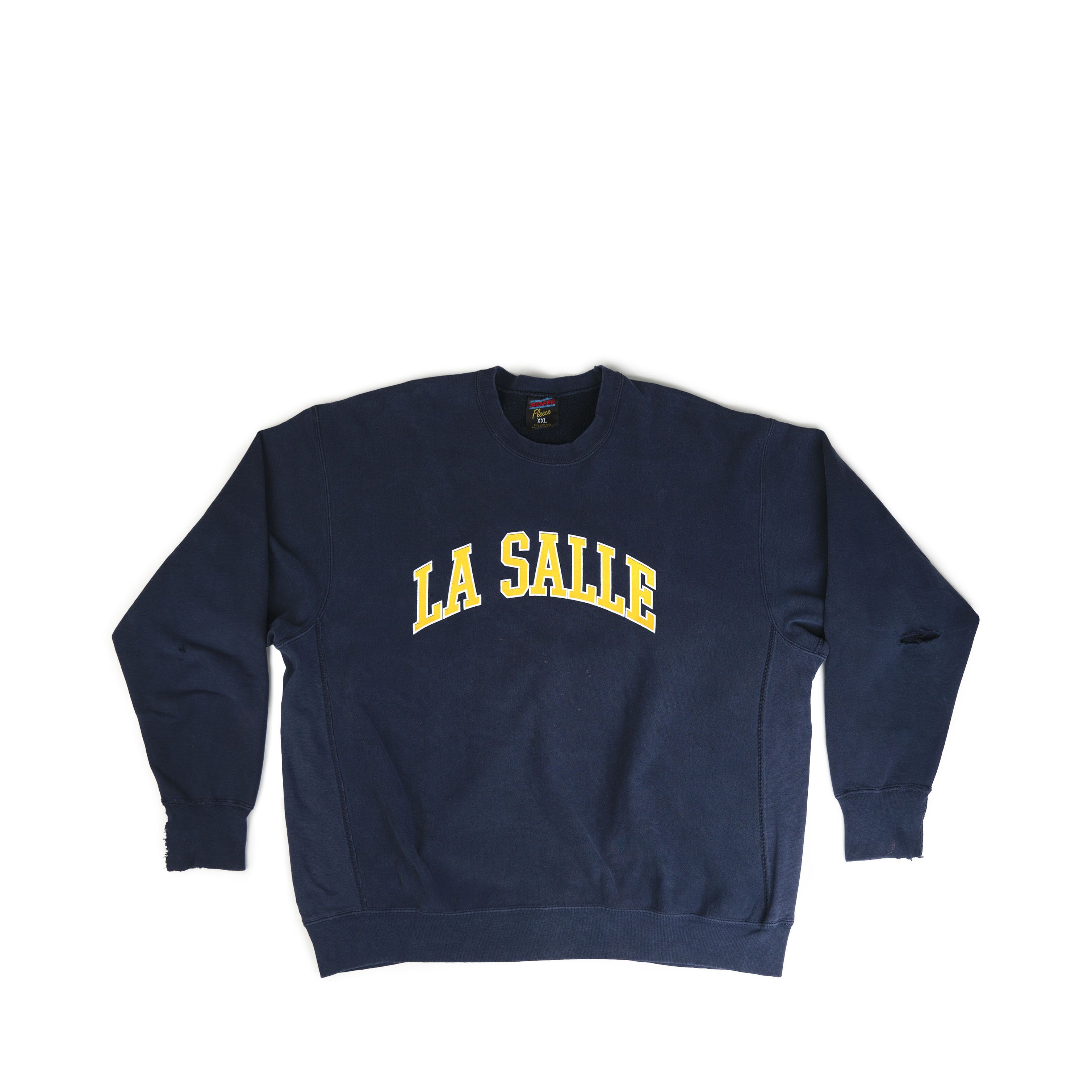 image of Vintage 1990's La Salle University Crewneck Thrashed in Navy, Men's (Size 2XL)