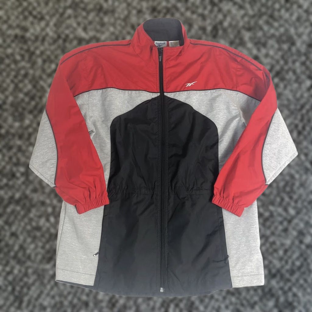 Reebok Vintage 90s Reebok Windbreaker Red Black Gray S Mens Jacket Size US S / EU 44-46 / 1 - 1 Thumbnail