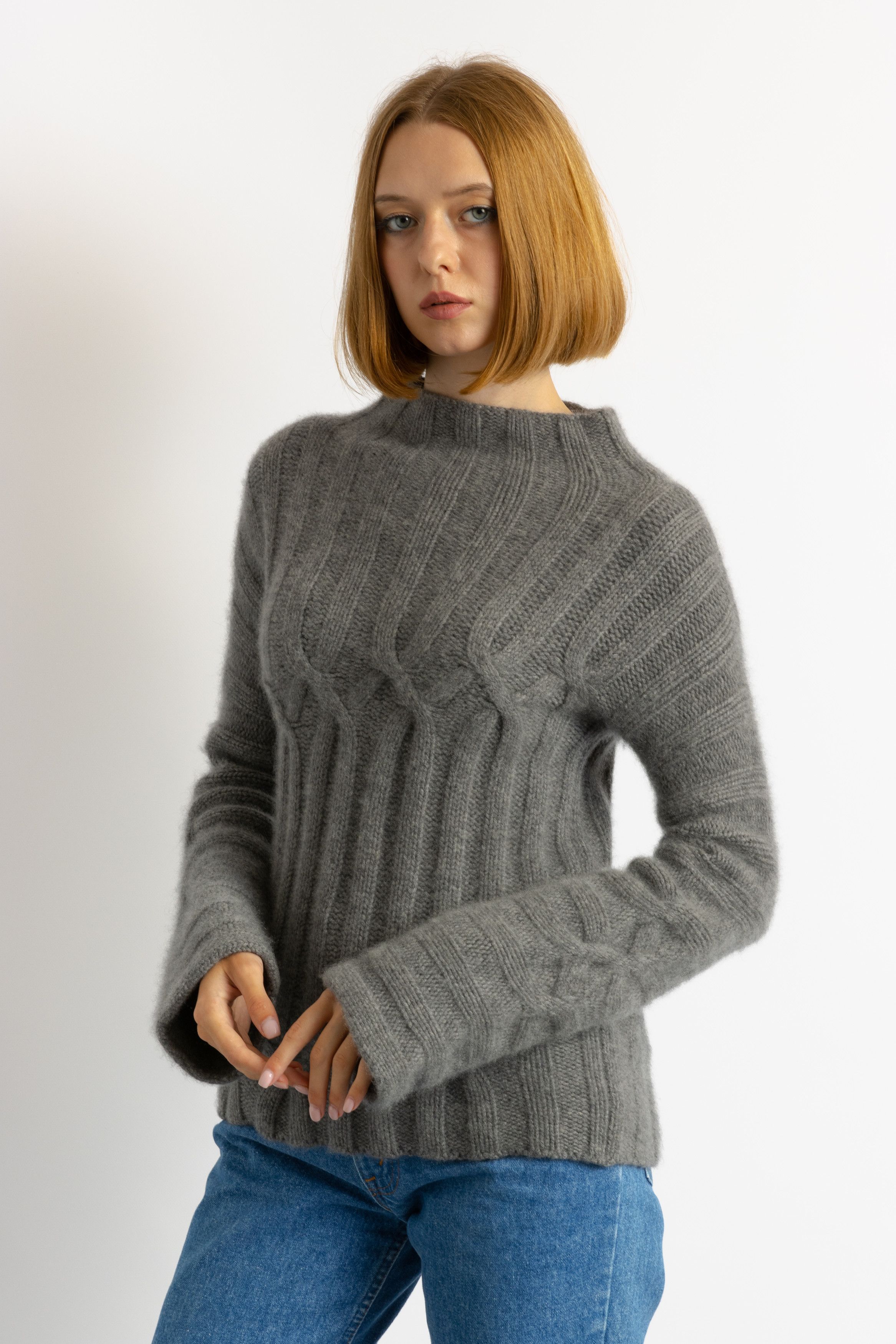 Brioni Womens Jumper Brioni Grey Jumper Cashmere Sweater 6020 Size S / US 4 / IT 40 - 4 Thumbnail