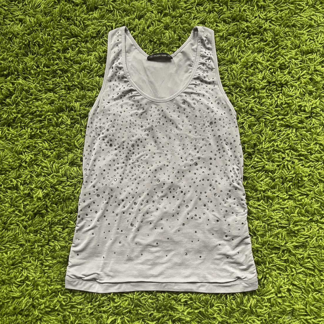 plein sud Late 1990s Waterdrop Embellished Tank Top Size S / US 4 / IT 40 - 1 Thumbnail