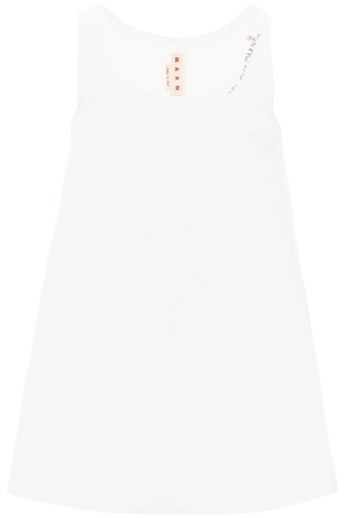 image of Marni Flared Dress With Hand-Embroidered Size Eu 42 For Women in Bianco