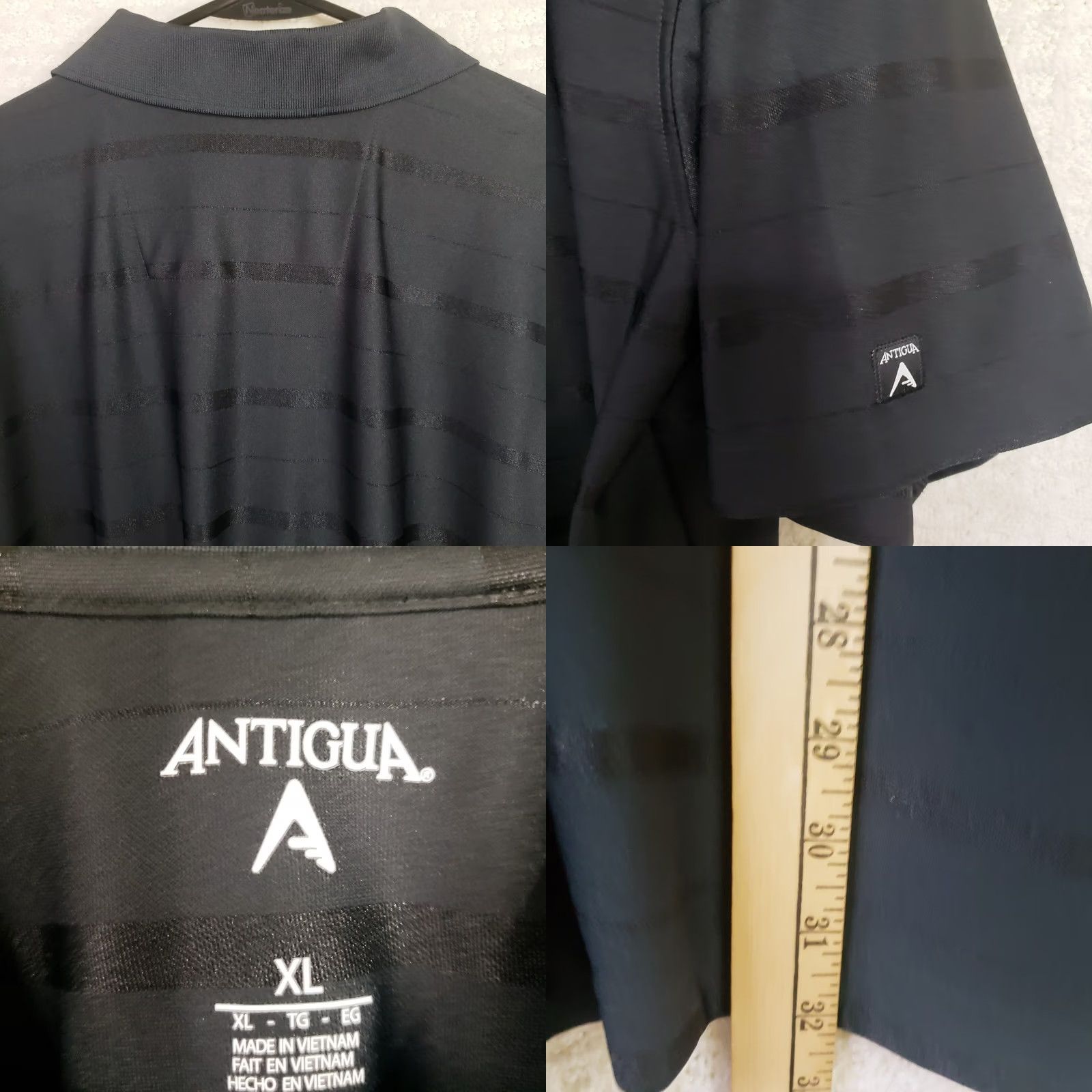Vintage Antigua Polo Shirt Men's Size XL Black Athletic Short Sleeve Stripes Trim Size US XL / EU 56 / 4 - 8 Thumbnail