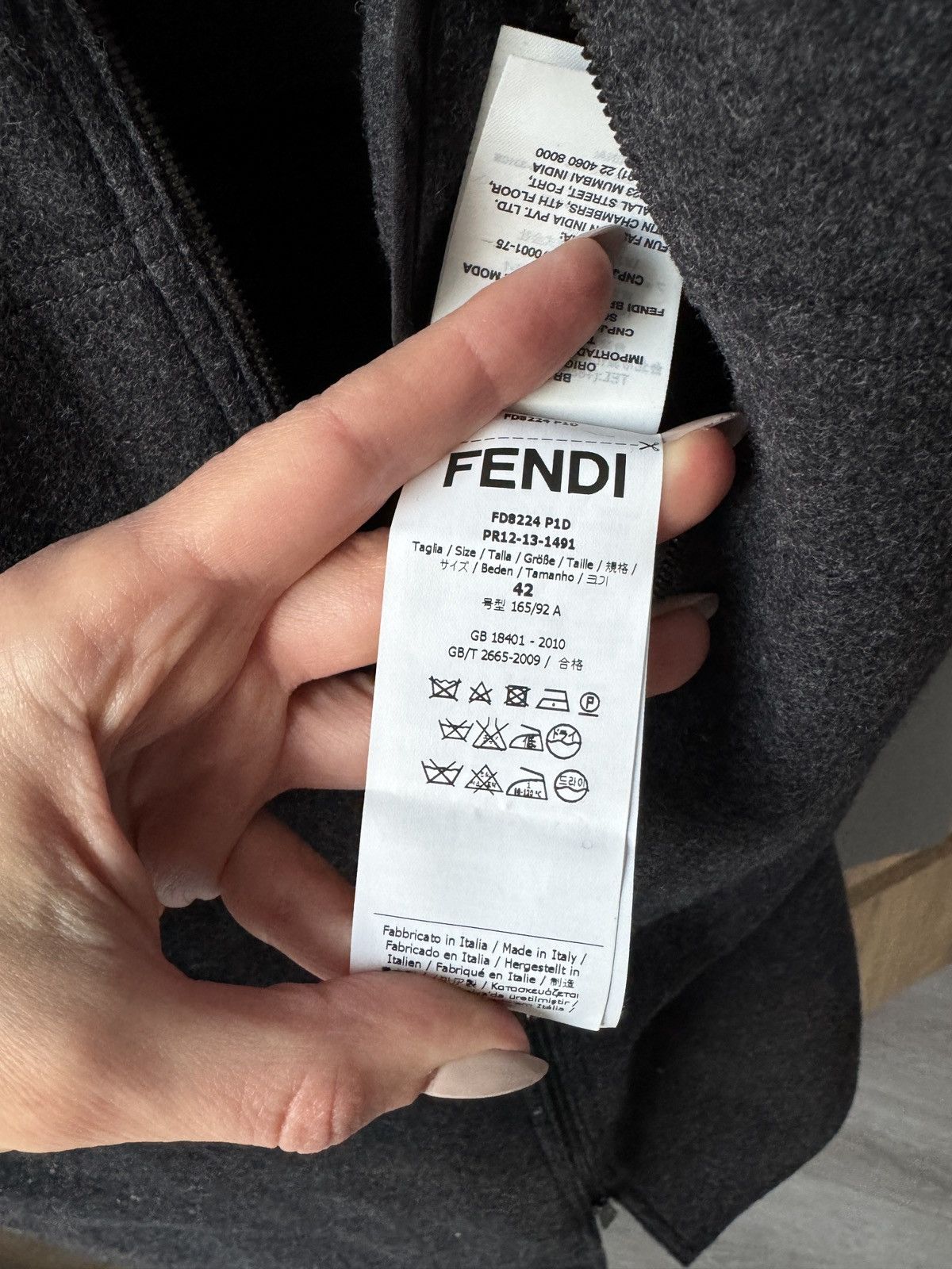 Fendi × Vintage Vintage Fendi Dark Grey Wool-Felt Minimal Silhouette Dress Size M / US 6-8 / IT 42-44 - 9 Thumbnail