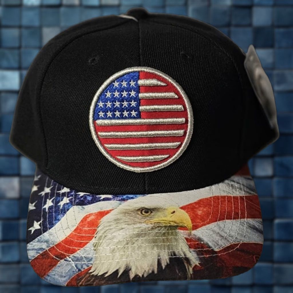 Vintage VINTAGE USA AMERICAN FLAG EAGLE PATRIOTIC BIRD SNAPBACK BASEBALL CAP BLACK Mens Size ONE SIZE - 1 Thumbnail