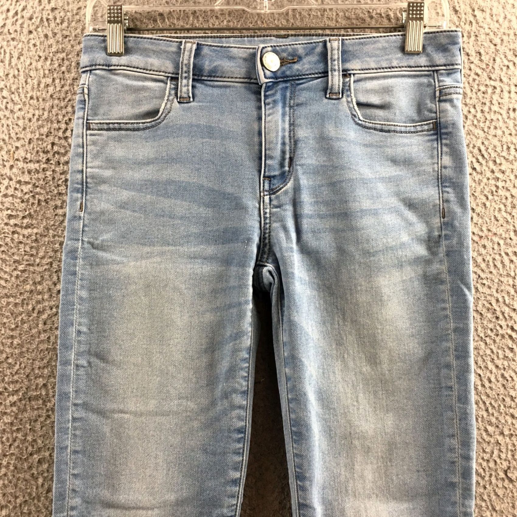 American Eagle Outfitters American Eagle Outfitters Jeans Womens 4 (Actual 30X27) Blue Denim Stretch Zip Fly Skinny 5-Pocket Design Boys? Size 27" / US 4 / IT 40 - 2 Thumbnail