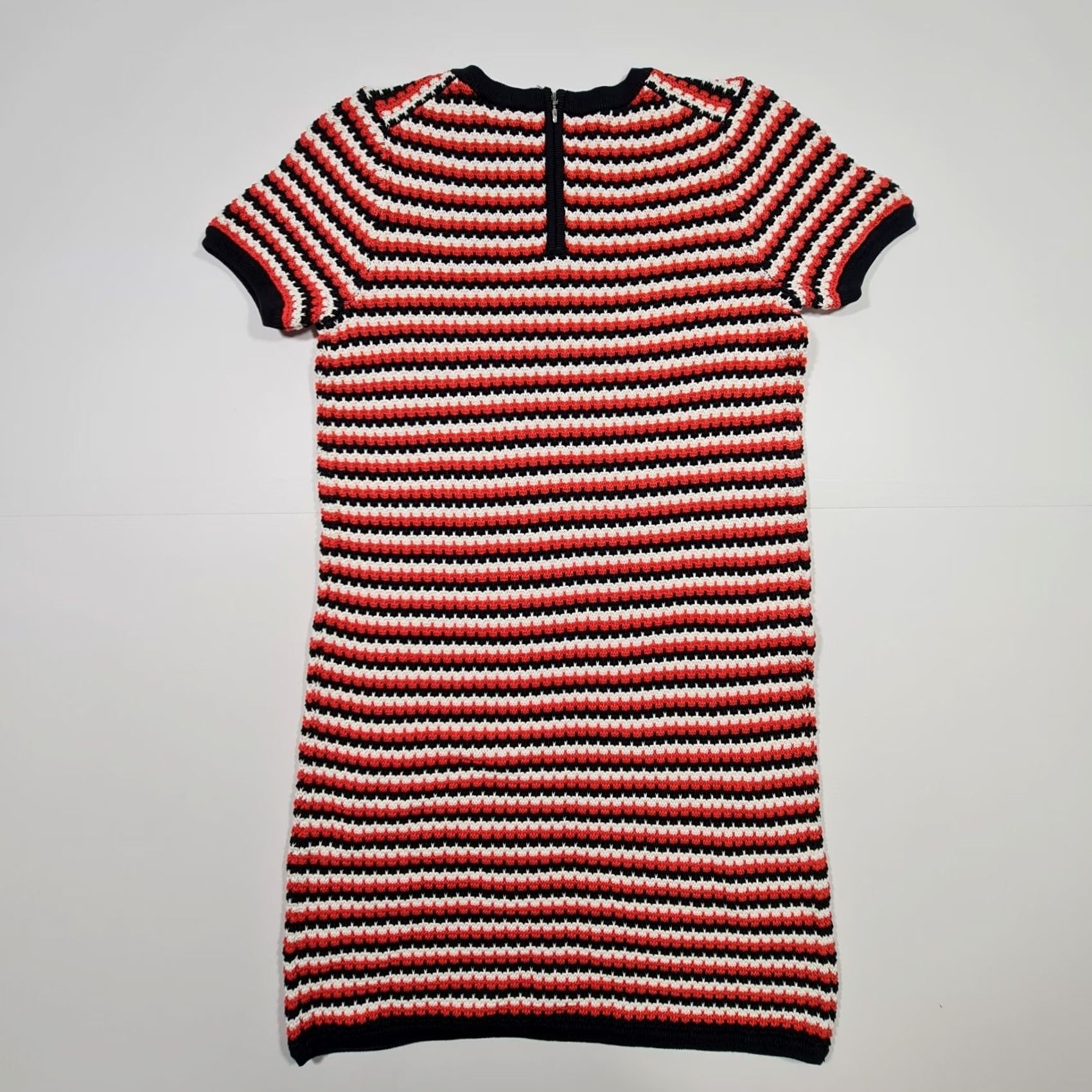 Tommy Hilfiger Tommy Hilfiger Womens Dress Red Small Knee Length Knit Crew Neck Short Sleeve Casual City Designer 100% Cotton Z Zip Size S / US 4 / IT 40 - 7 Thumbnail