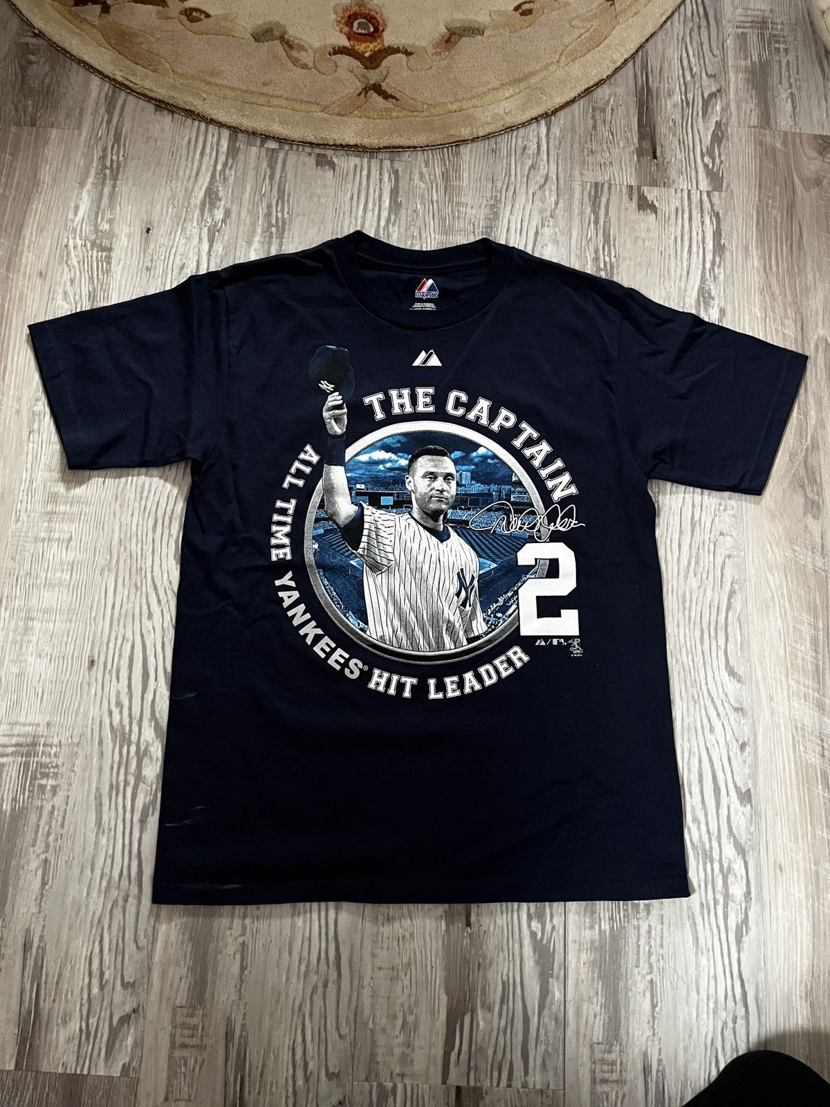 MLB × Majestic × Vintage Derek Jeter Majestic T Shirt Size US L / EU 52-54 / 3 - 1 Thumbnail