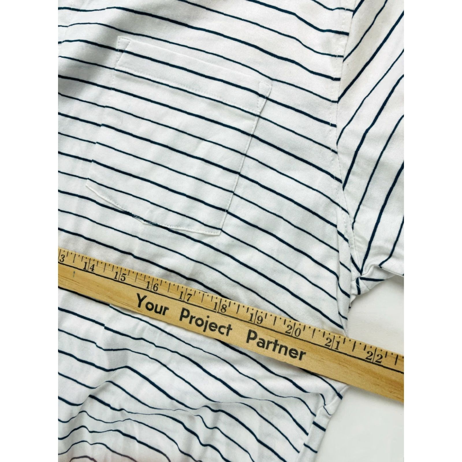 Vintage Proline Colours Polo Shirt Men's XL Navy White Striped Short Sleeve Polo Shirt Navy Blue White Striped XL Mens Size US XL / EU 56 / 4 - 3 Thumbnail
