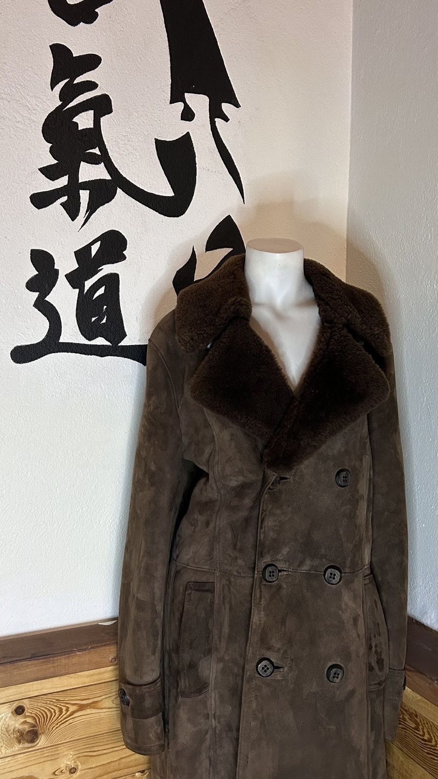 Japanese Brand × Vintage Vintage Scandinavian Warm Suede Double Breasted Long Coat Size US M / EU 48-50 / 2 - 3 Thumbnail