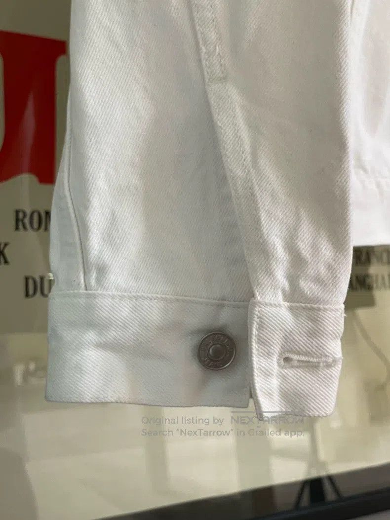 Balenciaga Balenciaga White Denim Jacket Vest Logo Embroidery Size US S / EU 44-46 / 1 - 6 Thumbnail