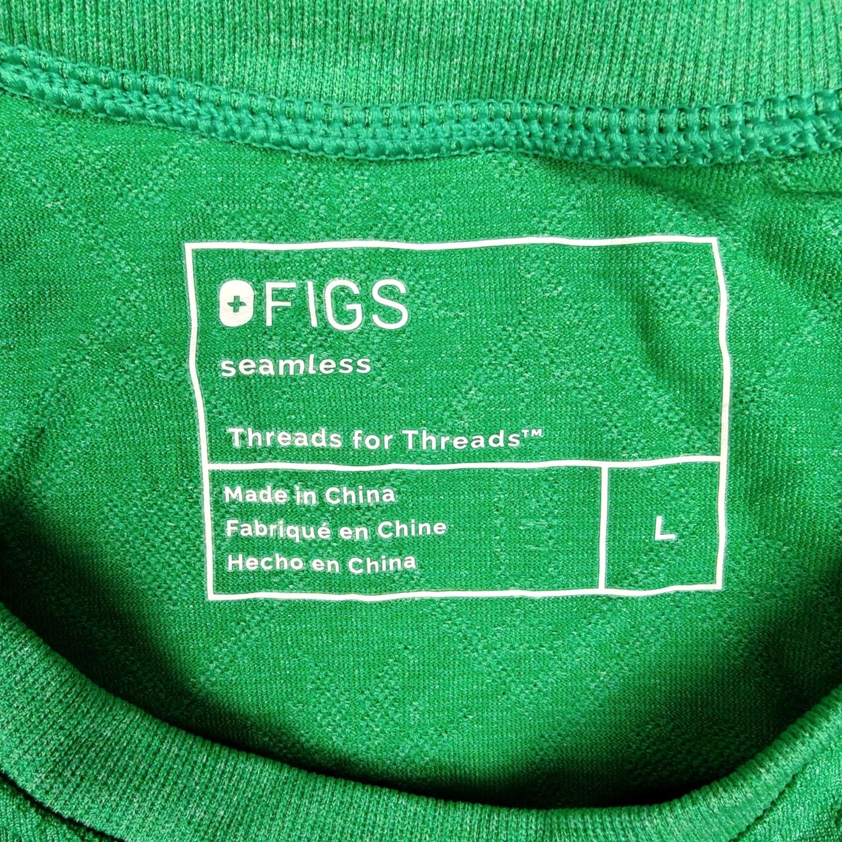 Layer 8 FIGS Shirt Womens Large Green Seamless Threads For Threads Base Layer Top Size L / US 10 / IT 46 - 3 Thumbnail