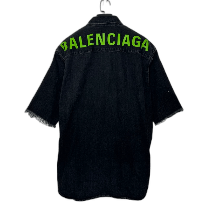 Balenciaga Balenciaga Denim Shirt with Green Lettering-2505 Size US M / EU 48-50 / 2 - 1 Thumbnail
