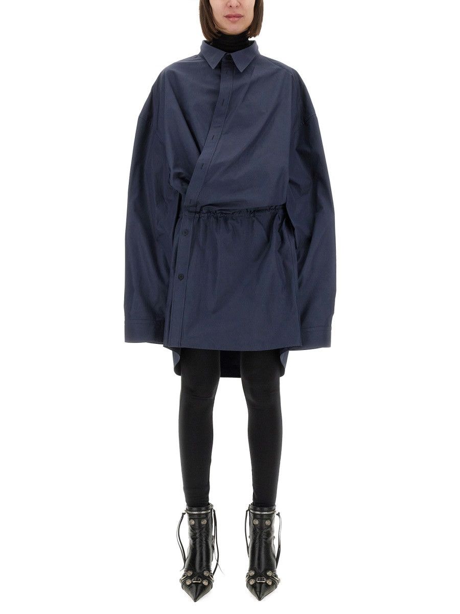 Balenciaga BALENCIAGA MINI SHIRT STYLE DRESS - BLUE (FR 38) Size S / US 4 / IT 40 - 1 Thumbnail