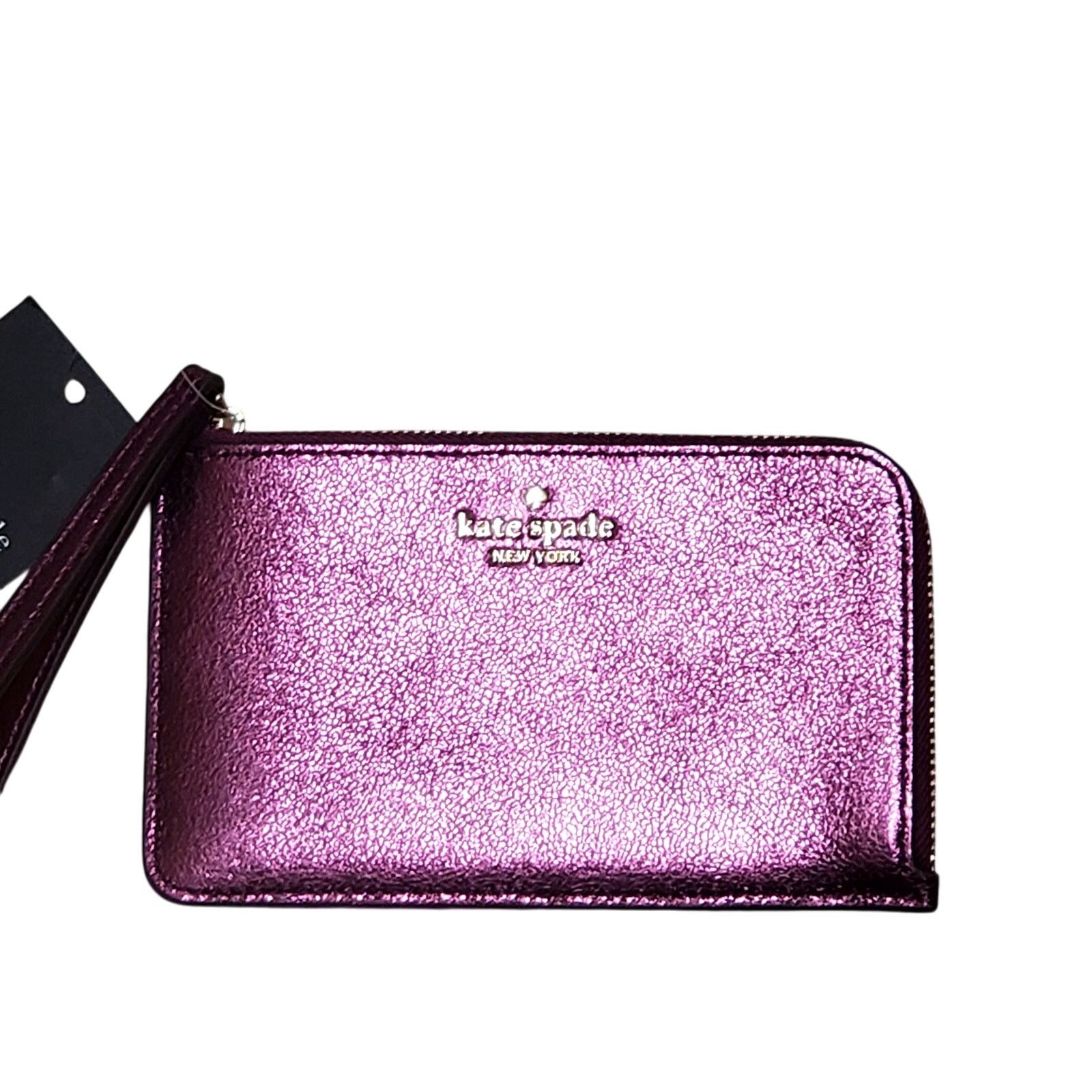 Kate Spade Kate Spade Lucy Small L-Zip Wristlet Dark Raspberry Metallic Size ONE SIZE - 2 Thumbnail