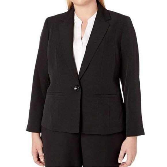 Kasper Single Button Double Slit Pocket Long Slv Blazer Sz 20W Work Size 3XL / US 20-22 - 1 Thumbnail