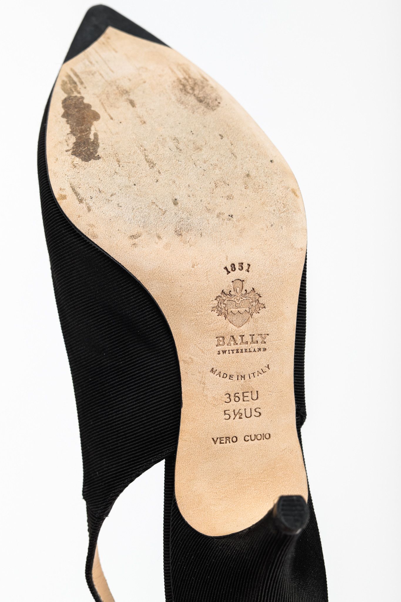 Bally Bally Ciel Black Fabric Slingback Pointed-Toe Heels Size US 5.5 / IT 35.5 - 5 Thumbnail
