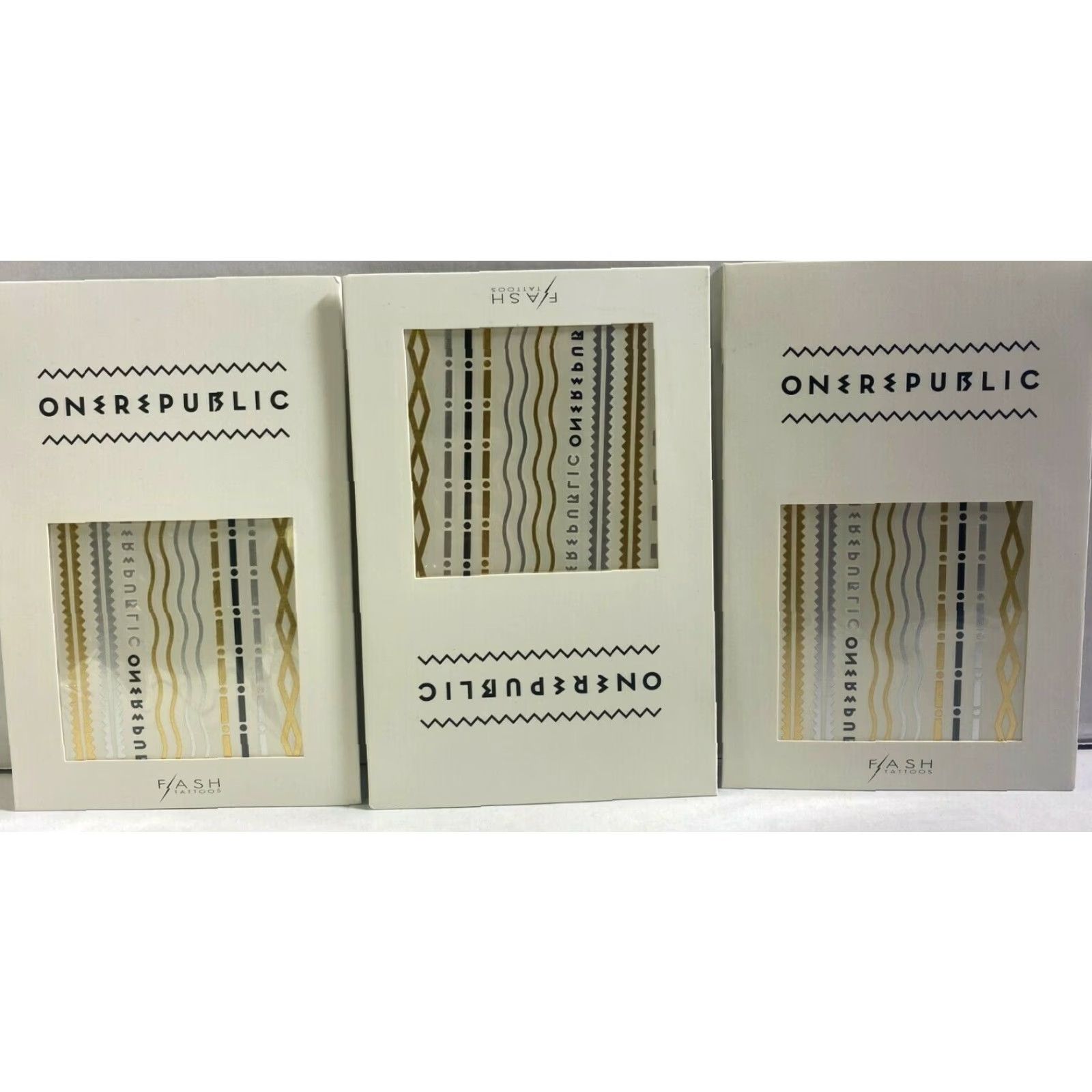 Vintage VINTAGE ONEREPUBLIC FLASH TEMPORARY TATTOOS ONE SIZE FITS MOST SILVER BLACK COBRE 2015 UNISEX Size ONE SIZE - 7 Thumbnail
