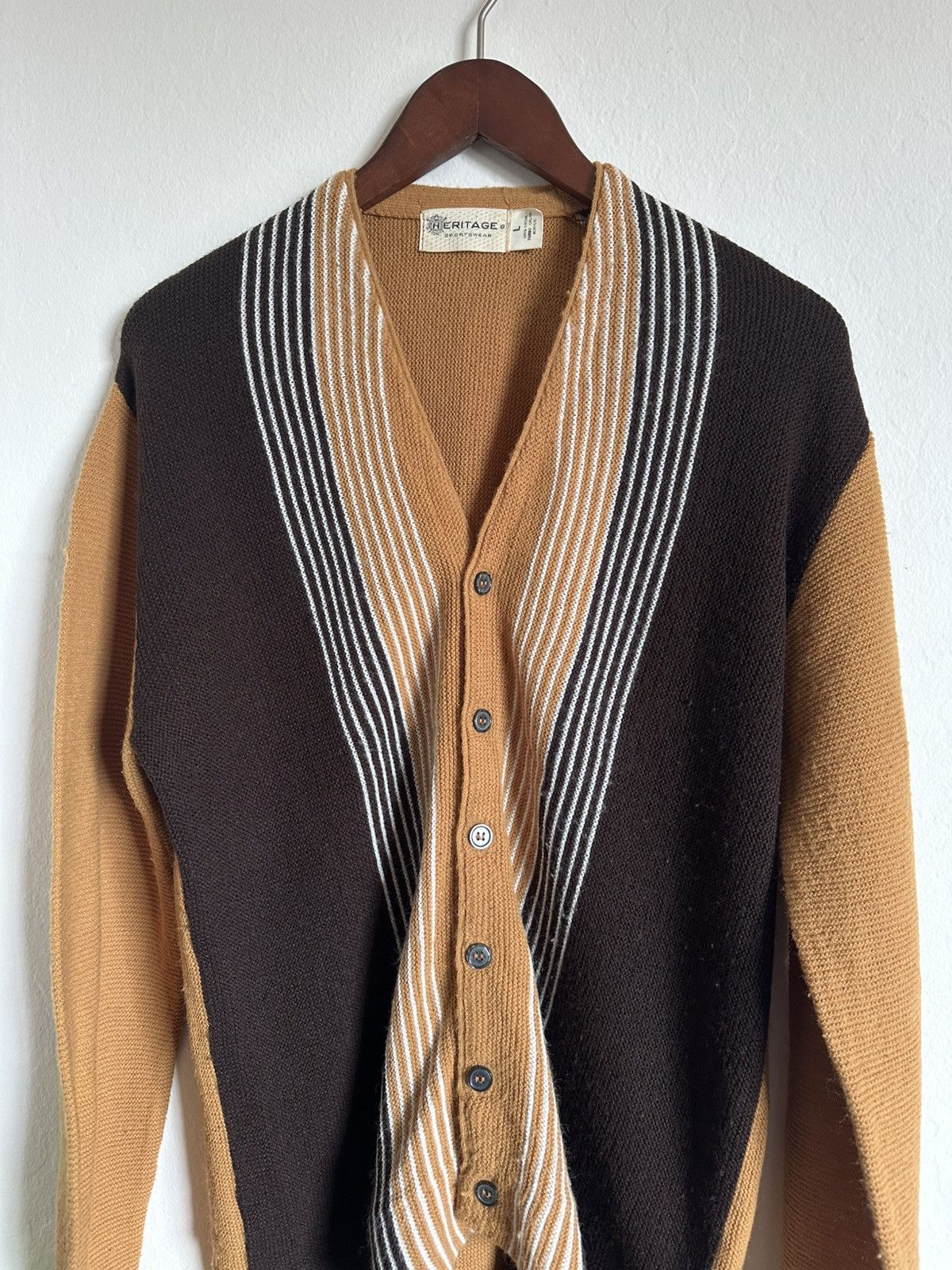 Rockabilly Mens Retro Cardigan Sweaters Vintage Striped