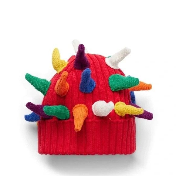 Other Beanie Spiked Red Dream Station Funny Beanie Knit Hat Colorf Size ONE SIZE - 1 Thumbnail