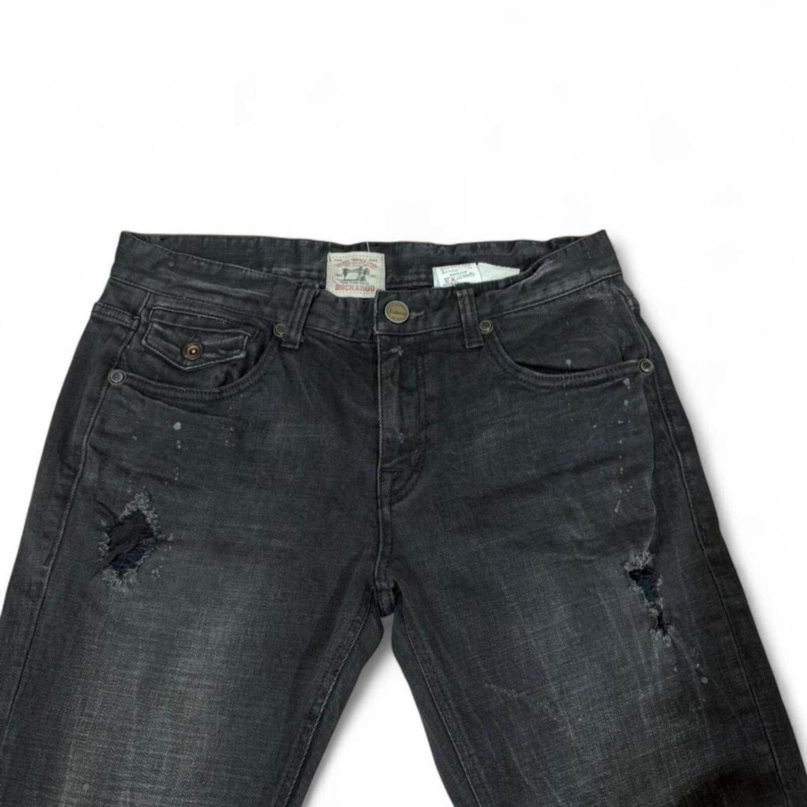 True Religion Buckaroo black shade flap pockets denim jeans Size US 32 / EU 48 - 2 Thumbnail