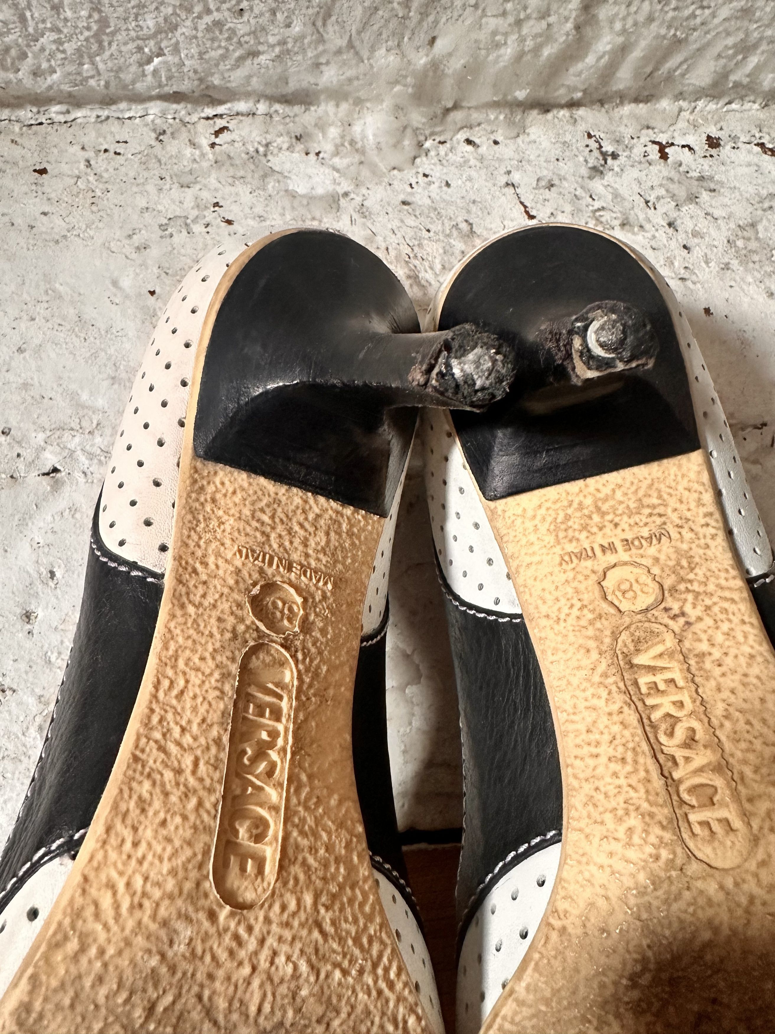 Versace VINTAGE GIANNI VERSACE SPORT HEELS_ BLACK/WHITE_ 38.5 Size US 7.5 / IT 37.5 - 9 Thumbnail
