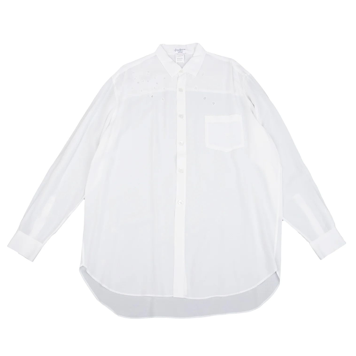 Yohji Yamamoto Yohji Yamamoto Dot Cutting Rayon Shirt White M Size US M / EU 48-50 / 2 - 1 Thumbnail