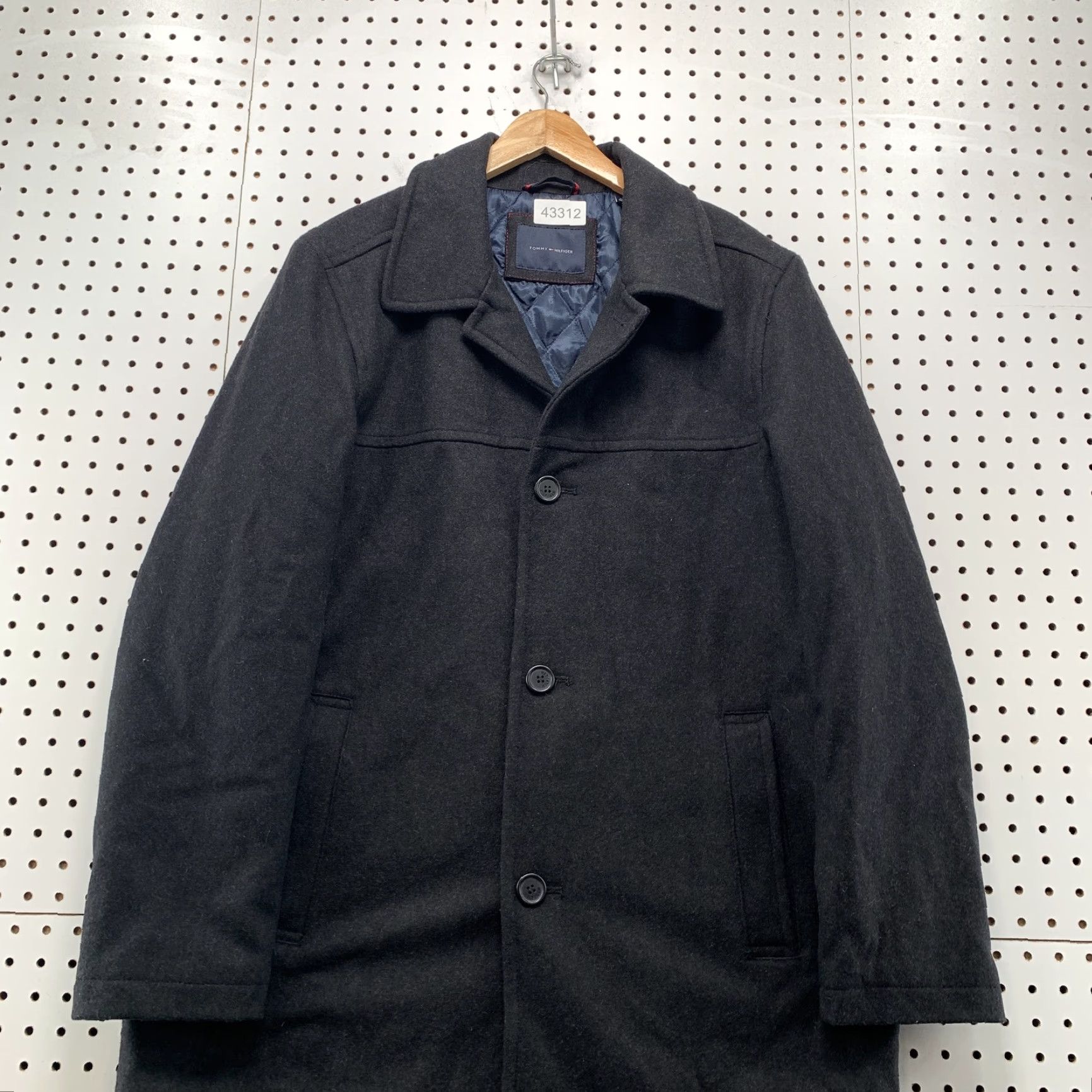 Tommy Hilfiger VINTAGE Tommy Hilfiger Wool Blend Pea Coat Black Mens Medium Button Business Casual Size US M / EU 48-50 / 2 - 2 Thumbnail