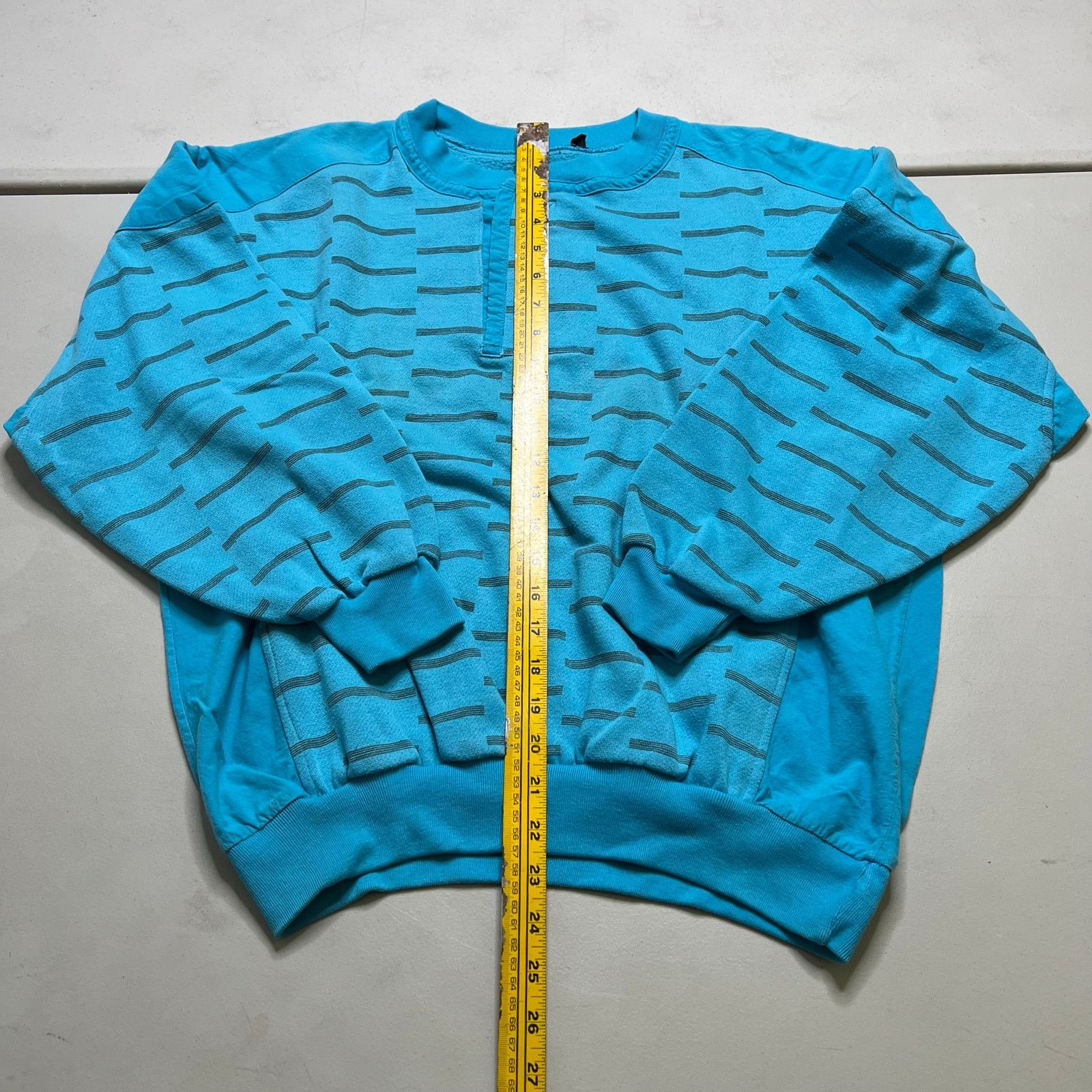 Vintage Vintage Blue Patterned Henley Sweatshirt Velcro Neck Men’s L Size US L / EU 52-54 / 3 - 5 Thumbnail