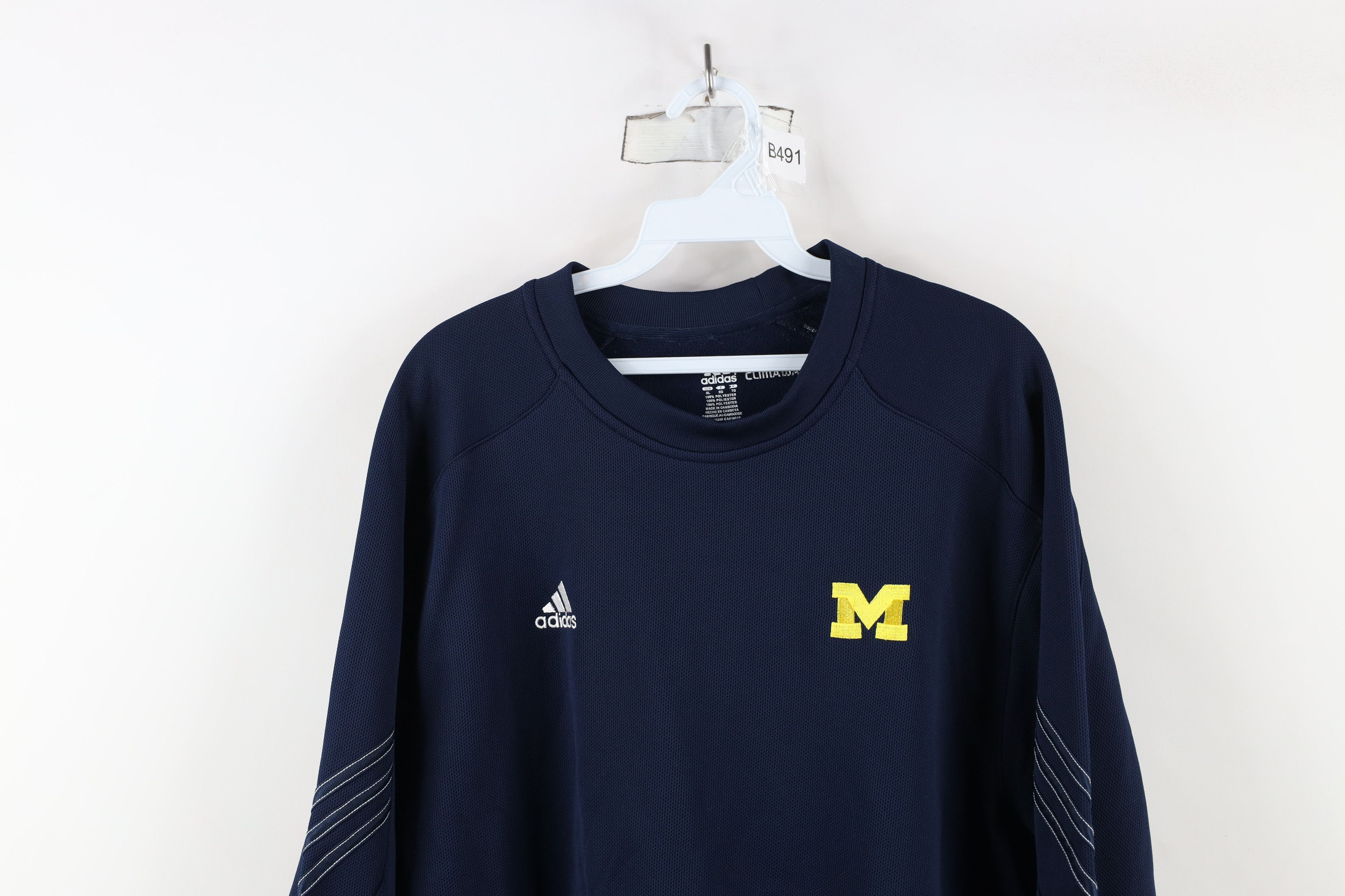 Adidas × Vintage Adidas University of Michigan Football Crewneck Sweatshirt Size US XL / EU 56 / 4 - 2 Thumbnail